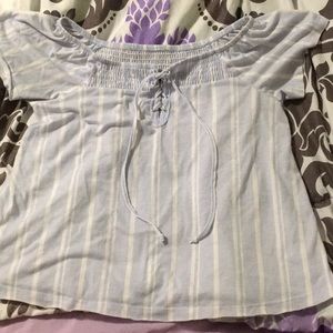 Blue and white striped shirt